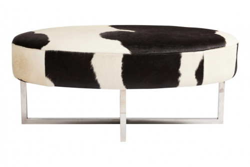 оттоманка cowhide черно-белая в Твери