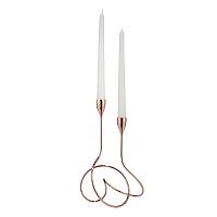 подсвечник медный металлический на 2 свечи loop, 28 см в Твери