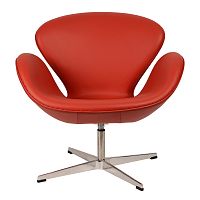 кресло arne jacobsen style swan chair красное в Твери